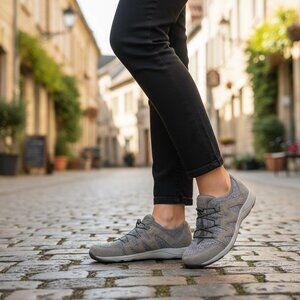 *Dansko Holland Sneaker Shoes Women’s Size 38 Gray Suede Slip On Comfort Bungee